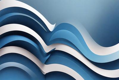 The primary subject of the image is a blue wave pattern, which is the main focus of the image. The setting is a blue background, and the visual style is a digital art or illustration. The dominant colors are blue and white, creating a calm and serene atmosphere.