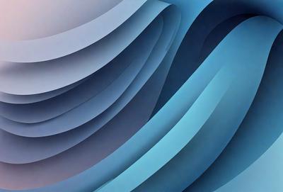 The primary subject of the image is a blue and white wave pattern. The setting is a blue background, and the visual style appears to be a digital art or illustration. The dominant colors are blue and white, creating a calm and serene atmosphere.