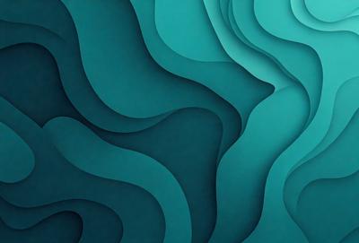 The primary subject of the image is a blue wall with a patterned design. The setting is a room with a blue wall, and the visual style appears to be a digital art or illustration. The dominant colors in the image are blue and green, creating a calm and soothing atmosphere.