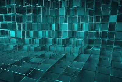 The primary subject of the image is a blue and white patterned wall. The setting is a room with a blue and white checkered pattern on the wall. The visual style is a digital art or illustration, creating a unique and intricate design. The dominant colors are blue and white, giving the room a calm and soothing atmosphere.