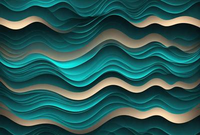 The primary subject of the image is a blue and white wave pattern, which is the main object, scene, or focus of the image. The setting or background features a blue and white wall, which adds to the overall visual style. The image appears to be a photo, as it captures the intricate details of the wave pattern. The dominant colors in the image are blue and white, creating a calm and soothing atmosphere.