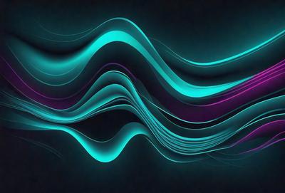 The primary subject of the image is a blue and purple wave pattern. The setting is a dark background, which creates a contrast with the vibrant colors of the wave pattern. The visual style is a digital art or illustration, as the wave pattern appears to be a digital creation. The dominant colors are blue and purple, giving the image a calming and serene atmosphere.
