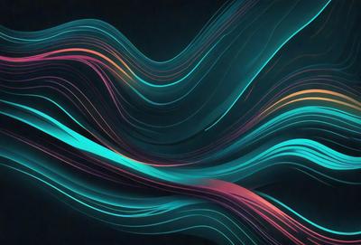 The primary subject of the image is a colorful, swirling pattern that resembles a wave or a flowing river. The setting is a dark background, which contrasts with the vibrant colors of the pattern. The visual style appears to be a digital art or illustration, as the colors and patterns are intricately detailed and well-defined. The overall atmosphere is lively and dynamic, with the swirling pattern evoking a sense of movement and energy.