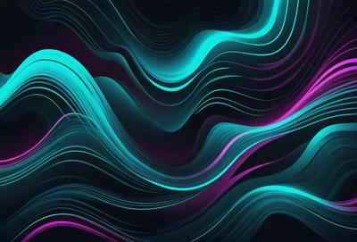 The primary subject of the image is a vibrant, colorful, and abstract design featuring a mix of blue, purple, and green hues. The setting is a dark background, which contrasts with the bright colors of the design. The visual style appears to be a combination of digital art and illustration, creating a unique and eye-catching pattern. The overall atmosphere is energetic and lively, with the colors and design elements working together to create a captivating and dynamic image.