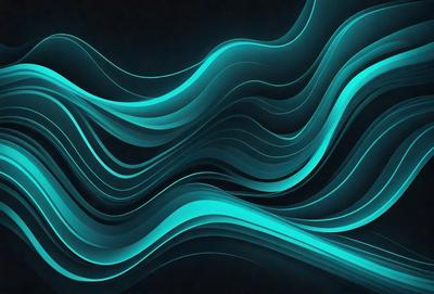 The primary subject of the image is a blue wave pattern, which is the main focus of the image. The setting is a dark background, which contrasts with the blue wave pattern. The visual style is a digital art or illustration, as the wave pattern is created using a computer or digital tools. The dominant colors are blue and black, giving the image a calm and serene atmosphere.