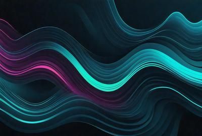 The primary subject of the image is a colorful, abstract design featuring a mix of blue, pink, and green colors. The setting is a dark background, which contrasts with the vibrant colors of the design. The visual style appears to be a digital art or illustration, as it is a creative and artistic representation of the colors and patterns. The overall atmosphere is lively and energetic, as the colors and patterns create a dynamic and engaging visual experience.