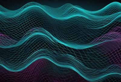 The primary subject of the image is a wave, which is the main object, scene, or focus of the image. The wave is depicted in a digital art style, with a purple and blue color scheme. The setting or background of the image features a dark background, which contrasts with the vibrant colors of the wave. The overall atmosphere of the image is dynamic and visually appealing.