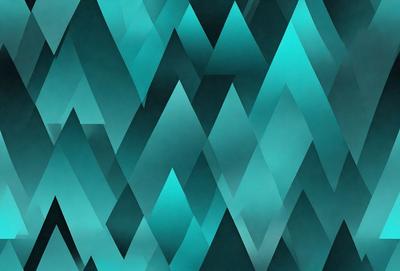 The primary subject of the image is a blue and white geometric pattern. The setting is a blue background, and the visual style appears to be a digital art or illustration. The dominant colors are blue and white, creating a calm and soothing atmosphere.