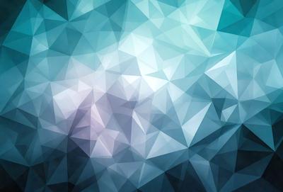 The primary subject of the image is a blue and white geometric pattern. The setting is a blue background, and the visual style is a digital art or illustration. The dominant colors are blue and white, creating a calm and soothing atmosphere.