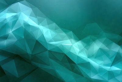 The primary subject of the image is a blue and white geometric pattern. The setting is a blue background, and the visual style appears to be a digital art or illustration. The dominant colors are blue and white, creating a calm and soothing atmosphere.