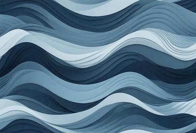 The primary subject of the image is a blue and white wave pattern. The setting is a blue and white ocean, with the waves forming a visually striking pattern. The visual style of the image is a combination of digital art and illustration, creating a unique and artistic representation of the ocean waves. The dominant colors in the image are blue and white, which contribute to a calming and serene atmosphere.