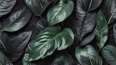 The primary subject of the image is a large green leaf, which is the main focus of the scene. The leaf is prominently displayed in the foreground, with a background of more green leaves. The visual style of the image is a close-up of the leaf, creating a sense of depth and detail. The colors in the image are predominantly green, giving the scene a natural and lush atmosphere.