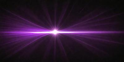 The primary subject of the image is a bright purple light, which appears to be a light source or a lightning bolt. The light is shining in a dark, purple-tinted environment, creating a dramatic and moody atmosphere. The visual style of the image is a combination of a photo and digital art, as it captures the purple light in a unique and artistic manner. The colors and mood of the image are predominantly purple, with the light source creating a striking contrast against the