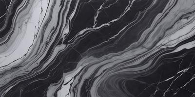 The primary subject of the image is a close-up of a marble countertop. The setting is a kitchen, with the marble countertop being the main focus of the scene. The visual style is a photo, showcasing the natural texture and patterns of the marble. The colors and mood of the image are predominantly black and white, giving it a classic and elegant appearance.
