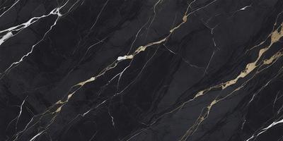 The primary subject of the image is a black and gold marble tile. The setting is a wall, and the visual style is a close-up of the tile. The dominant colors are black and gold, creating a luxurious and elegant atmosphere.