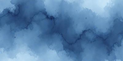The primary subject of the image is a blue cloudy sky. The setting is a cloudy blue sky with a few red dots scattered throughout. The visual style is a watercolor painting, giving the scene a vibrant and artistic appearance. The dominant colors are blue and red, creating a moody and dramatic atmosphere.