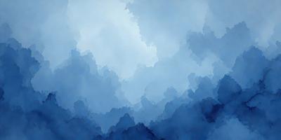 The primary subject of the image is a cloudy blue sky with a few white clouds. The setting is a vast, open sky, and the visual style is a combination of digital art and illustration. The colors and mood of the image are predominantly blue and cloudy, creating a serene and peaceful atmosphere.