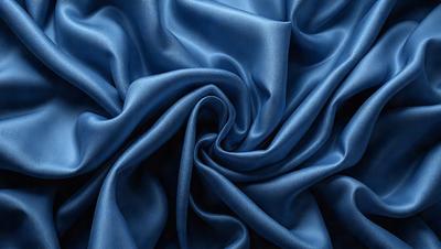 The primary subject of the image is a blue fabric, which is the main object, scene, or focus of the image. The setting or background is a blue cloth, and the visual style is a photo. The dominant colors and overall atmosphere are blue and dark, creating a moody and dramatic effect.