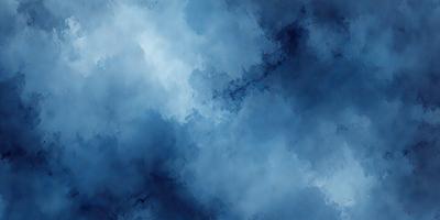 The primary subject of the image is a cloudy blue sky. The setting is a cloudy day, and the visual style is a painting or drawing. The colors and mood of the image are predominantly blue, creating a calm and serene atmosphere.