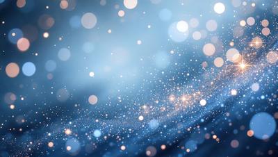 The primary subject of the image is a bright, colorful, and sparkling background. The setting is a blue sky, and the visual style is a digital art or illustration. The colors and mood of the image are vibrant and lively, with a sense of movement and energy.