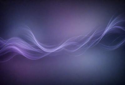 The primary subject of the image is a purple and blue wave-like pattern. The setting is a purple background, and the visual style appears to be a digital art or illustration. The dominant colors in the image are purple and blue, creating a calm and soothing atmosphere.