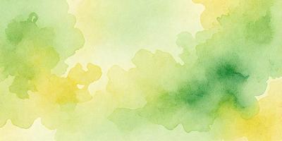 The primary subject of the image is a green and yellow painting of a cloudy sky. The setting is a cloudy sky, and the visual style is a painting. The dominant colors are green and yellow, creating a calm and serene atmosphere.