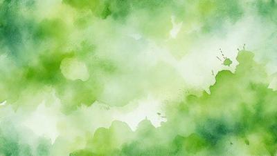 The primary subject of the image is a green, watercolor-style painting of a leafy plant. The setting is a green background, which complements the vibrant green color of the plant. The visual style is a watercolor painting, giving the image a unique and artistic appearance. The colors and mood of the painting are predominantly green, creating a serene and natural atmosphere.
