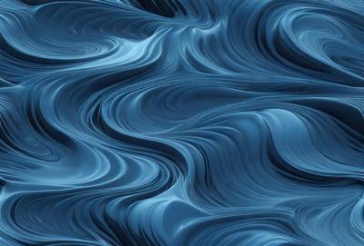 The primary subject of the image is a blue ocean with waves. The setting is the ocean, and the visual style is a photo. The dominant colors are blue and white, creating a serene and calming atmosphere.