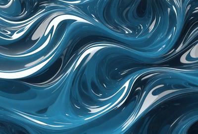 The primary subject of the image is a blue, swirling, and flowing water pattern. The setting is a blue background, which creates a visually striking contrast with the water pattern. The visual style is a digital art or illustration, as the water pattern appears to be a digital creation. The dominant colors are blue and white, creating a calming and serene atmosphere.