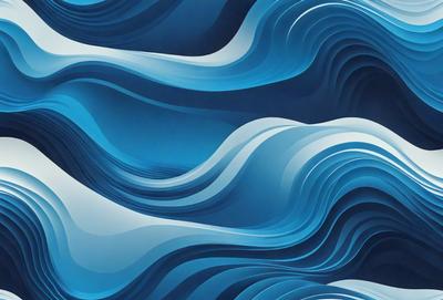The primary subject of the image is a large, blue wave with white and blue swirls. The wave is the main focus of the image, and it is set against a blue background. The visual style of the image is a combination of digital art and illustration, creating a dynamic and vibrant scene. The dominant colors in the image are blue and white, with the blue wave and white swirls creating a sense of movement and energy.