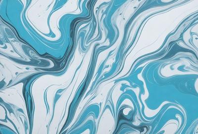 The primary subject of the image is a blue and white swirling pattern, which appears to be a painting or a digital artwork. The setting is a white background, which provides a clean and minimalist appearance. The visual style is a combination of painting and digital art, creating a unique and artistic representation. The dominant colors are blue and white, which evoke a sense of calmness and tranquility.