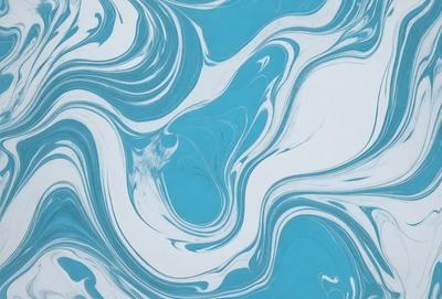 The primary subject of the image is a blue and white swirling pattern, which appears to be a painting or a digital artwork. The setting is a blue background, which complements the swirling pattern. The visual style is a combination of painting and digital art, creating a unique and captivating visual experience. The colors and mood of the image are predominantly blue and white, giving it a calming and serene atmosphere.