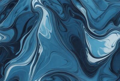 The primary subject of the image is a blue and white swirling pattern, which appears to be a digital art or illustration. The setting is a blue background, and the visual style is a combination of digital art and illustration. The dominant colors are blue and white, creating a calm and soothing atmosphere.