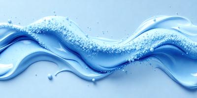 The primary subject of the image is a blue wave with white foam. The wave is the main object, scene, or focus of the image. The setting is a white background, which provides a clean and uncluttered environment for the wave. The visual style is a photo, as it captures the natural beauty of the wave and its foam. The colors and mood of the image are predominantly blue and white, creating a serene and calming atmosphere.