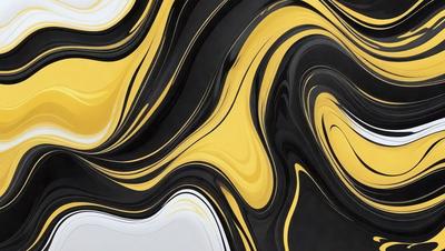 The primary subject of the image is a yellow and black swirl pattern. The setting is a black and yellow background, which creates a visually striking contrast. The visual style is a combination of digital art and illustration, giving the image a unique and artistic appearance. The dominant colors are yellow and black, creating a bold and vibrant atmosphere.