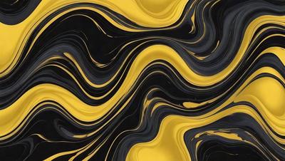 The primary subject of the image is a yellow and black swirl pattern, which is the main focus of the image. The setting is a black and yellow background, creating a visually striking contrast. The visual style is a combination of digital art and illustration, with the swirl pattern being a digital art element, and the overall atmosphere being vibrant and dynamic.