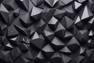 The primary subject of the image is a black and white pattern of geometric shapes, which are arranged in a visually striking manner. The setting is a black background, which contrasts with the shapes and adds depth to the composition. The visual style is a combination of digital art and illustration, creating a unique and intriguing pattern. The colors and mood of the image are predominantly black and white, giving it a modern and minimalist feel.