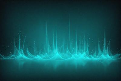 The primary subject of the image is a blue background with a pattern of blue and white light streaks. The setting is a dark background, and the visual style appears to be a digital art or illustration. The dominant colors are blue and white, creating a calm and serene atmosphere.