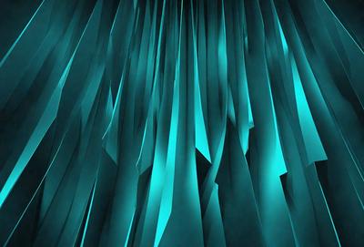 The primary subject of the image is a blue, light-filled, and textured wall. The setting is a dark room with a blue background, creating a contrasting and visually striking scene. The visual style is a combination of digital art and illustration, with the blue wall and lighting giving it a unique and artistic appearance. The colors and mood of the image are predominantly blue, creating a calm and serene atmosphere.