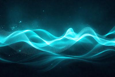 The primary subject of the image is a blue, swirling, and flowing pattern. The setting is a dark blue background, which creates a contrasting and visually striking effect. The visual style is a digital art or illustration, as the pattern appears to be a digital creation. The colors and mood of the image are predominantly blue, creating a sense of calmness and tranquility.