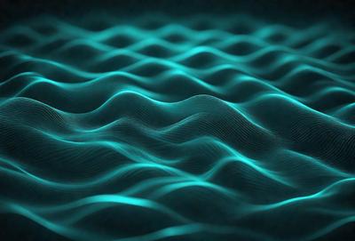 The primary subject of the image is a blue wave pattern, which is the main object, scene, or focus of the image. The setting or background is a dark blue surface, which adds to the overall atmosphere. The visual style of the image is a digital art or illustration, as it is a pattern or texture that is digitally created. The dominant colors in the image are blue and black, which contribute to a calm and serene mood.