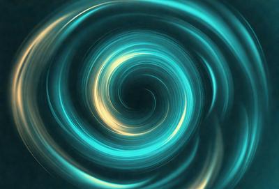 The primary subject of the image is a spiral pattern, which is the main object, scene, or focus of the image. The spiral pattern is set against a blue background, creating a visually striking contrast. The spiral pattern is depicted in a digital art style, giving it a modern and dynamic appearance. The overall atmosphere of the image is vibrant and engaging, with the blue color evoking a sense of calmness and tranquility.