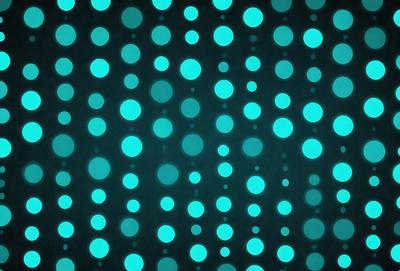 The primary subject of the image is a pattern of blue dots on a black background. The setting is a dark, blue-toned environment, which creates a moody and atmospheric mood. The visual style is a combination of digital art and illustration, as the dots are arranged in a visually appealing manner. The colors and mood of the image are predominantly blue, with the black background providing a stark contrast to the blue dots.