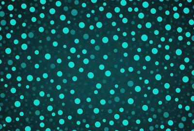 The primary subject of the image is a pattern of blue dots on a dark blue background. The setting is a dark blue surface, and the visual style appears to be a digital art or illustration. The dominant colors are blue and black, creating a calm and serene atmosphere.