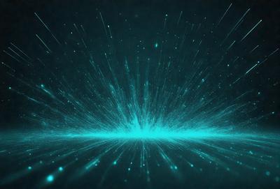 The primary subject of the image is a bright blue light, which appears to be a lightning bolt or a bright star. The light is surrounded by a dark blue background, creating a striking contrast. The visual style of the image is digital art, as it has a modern and futuristic appearance. The colors and mood of the image are predominantly blue, with a sense of energy and movement.