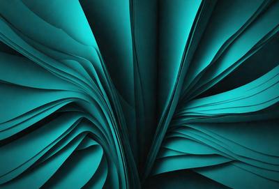 The primary subject of the image is a large, blue, swirling, and curling mass of paper. The setting is a dark background, which contrasts with the vibrant blue color of the paper. The visual style appears to be a digital art or illustration, as the paper seems to be manipulated and distorted. The colors and mood of the image are predominantly blue, creating a sense of depth and intrigue.