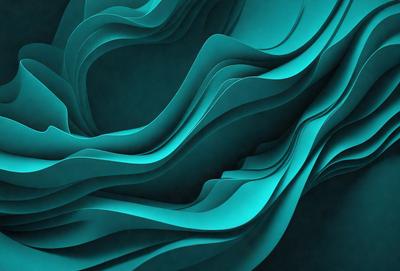 The primary subject of the image is a blue and white wave pattern, which is the main focus of the image. The setting is a dark blue background, creating a contrasting effect with the wave pattern. The visual style is a combination of digital art and illustration, as the wave pattern appears to be a digital art piece with a hand-drawn illustration feel. The colors and mood of the image are predominantly blue, with a sense of depth and movement created by the wave pattern.