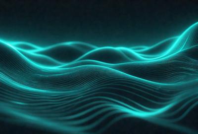 The primary subject of the image is a blue wave pattern, which is the main object, scene, or focus of the image. The setting or background is a dark blue surface, which adds to the overall atmosphere. The visual style of the image is digital art, as it is a digital representation of a wave pattern. The dominant colors in the image are blue and black, creating a calm and serene mood.