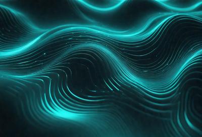 The primary subject of the image is a blue, wavy pattern that resembles a water surface. The setting is a dark background, which contrasts with the blue pattern. The visual style is a digital art or illustration, as the blue pattern appears to be a digital creation. The colors and mood of the image are predominantly blue, creating a calm and serene atmosphere.