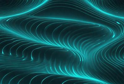 The primary subject of the image is a blue, swirling pattern that resembles a waterfall or a flowing river. The setting is a dark background, which contrasts with the vibrant blue color of the pattern. The visual style appears to be a digital art or illustration, as the pattern is intricate and detailed. The colors and mood of the image are predominantly blue, creating a serene and calming atmosphere.